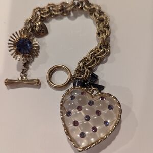 Betsy Johnson Tzarina Princess Quilted Heart Bracelet